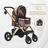 Monza Luxury 3-in-1 Travel Pet Stroller: Ultimate Convenience for Small/Medium Dogs & Cats - Detachable Carrier, Pump-Free Tires, Aluminum Frame!"