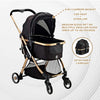Pista Super-Lightweight Aluminum Frame 3-in-1 Stroller: The Ultimate Mobility Solution for Small/Medium Dogs, Cats, and Pets on the Go!