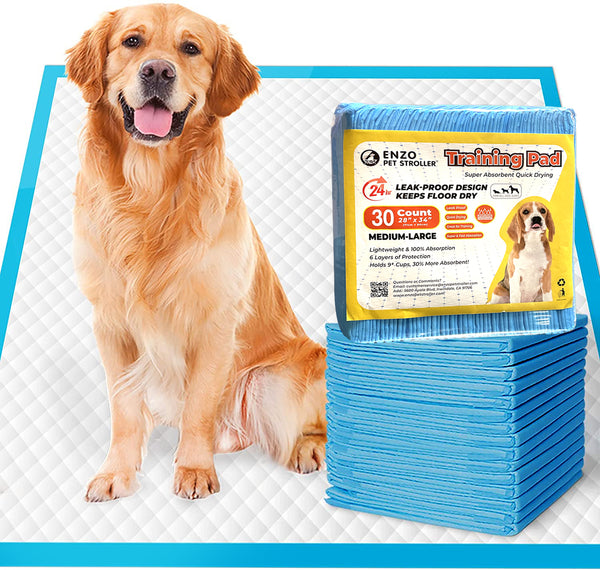Enzo Dog Pee Pad, Puppy Potty Training Pet Pads Dog Pads Large Disposable Super Absorbent & Leak-Free Pee Pads 28"x34"