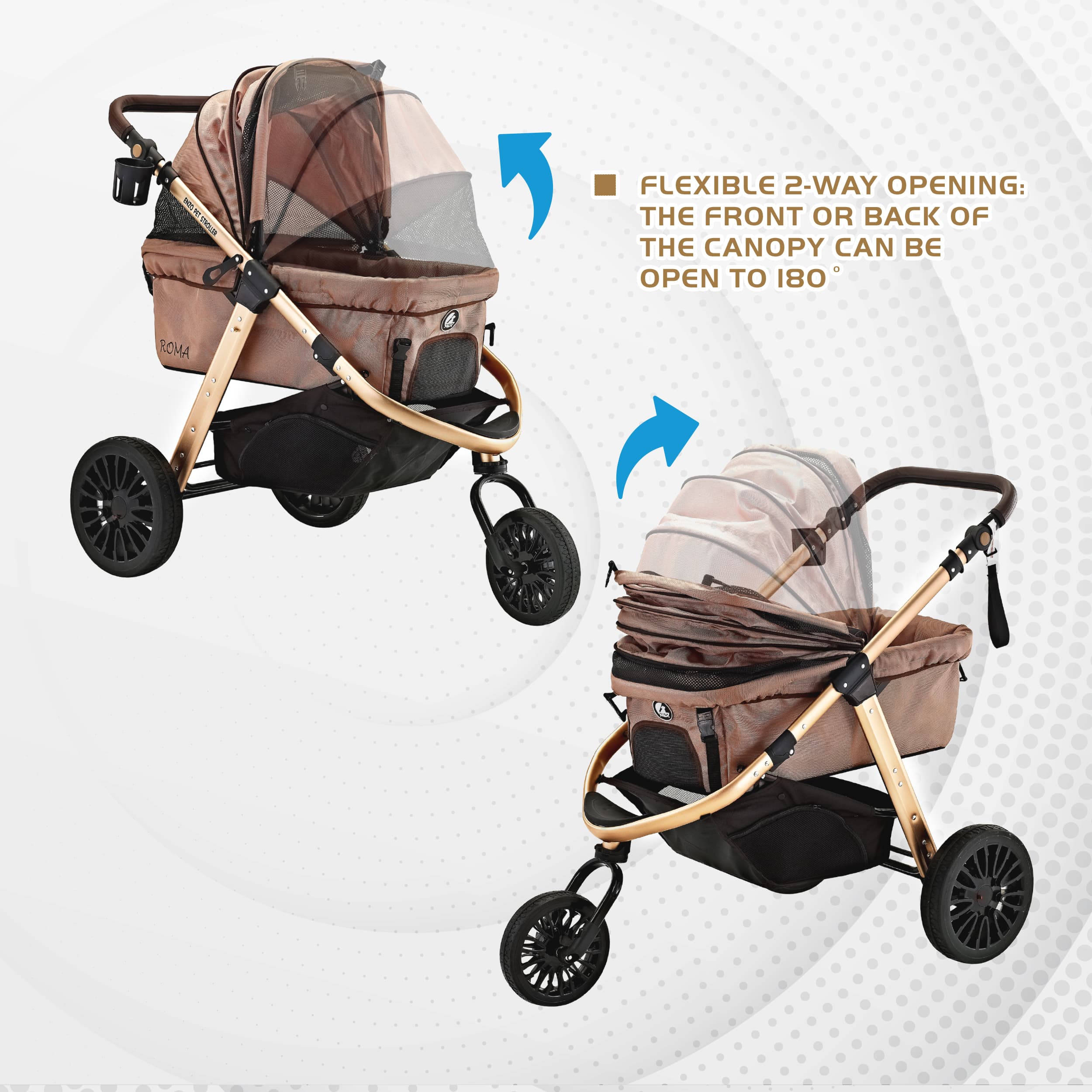 Roma Performance Jogging Sports Stroller: The Perfect Companion for Active Small/Medium Dogs, Cats, and Pets up to 50lbs!