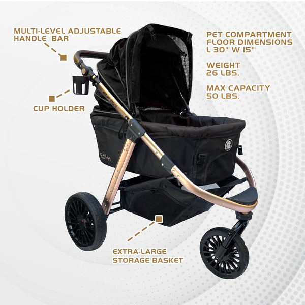 dog stroller for rough terrain Roma Performance Jogging Sports Stroller: The Perfect Companion for Ac