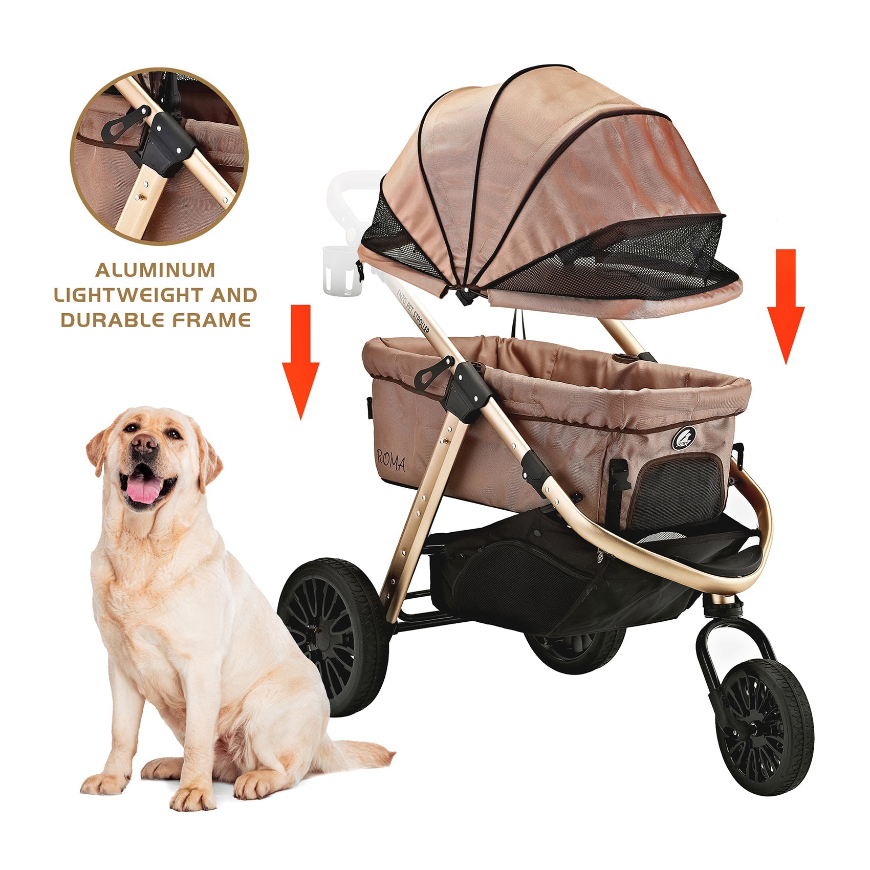 Roma Performance Jogging Sports Stroller: The Perfect Companion for Active Small/Medium Dogs, Cats, and Pets up to 50lbs!