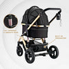 Monza Luxury 3-in-1 Travel Pet Stroller: Ultimate Convenience for Small/Medium Dogs & Cats - Detachable Carrier, Pump-Free Tires, Aluminum Frame!